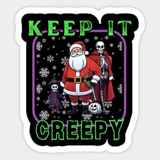 Santa and his Halloween friends. Sticker